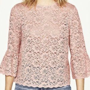 Zara Pink Lace Blouse
